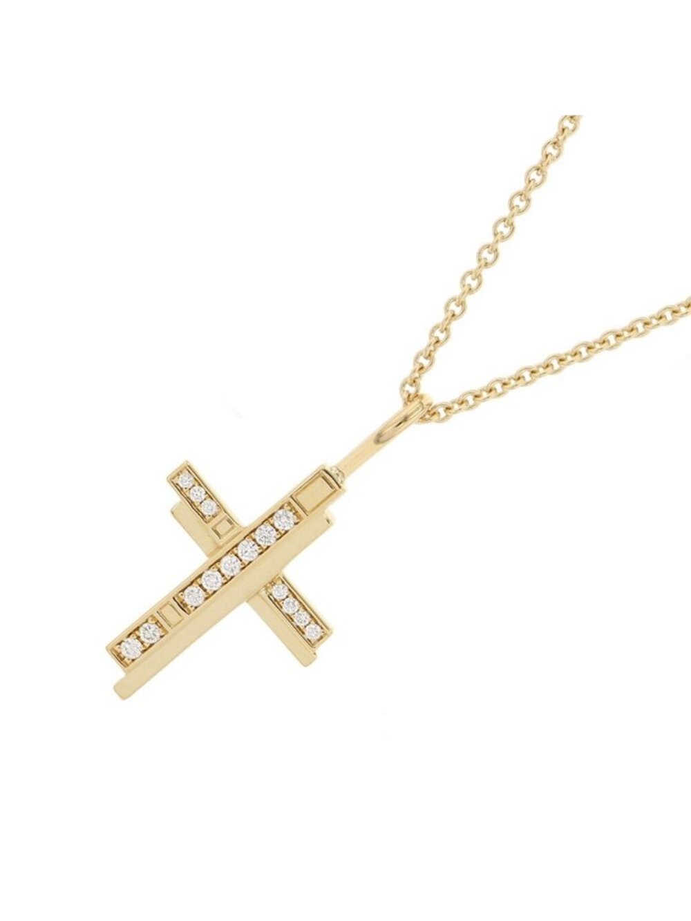 Harry Winston Necklace Traffic Cross Diamond Total 18k Yellow Gold Cmdyrecrtrf